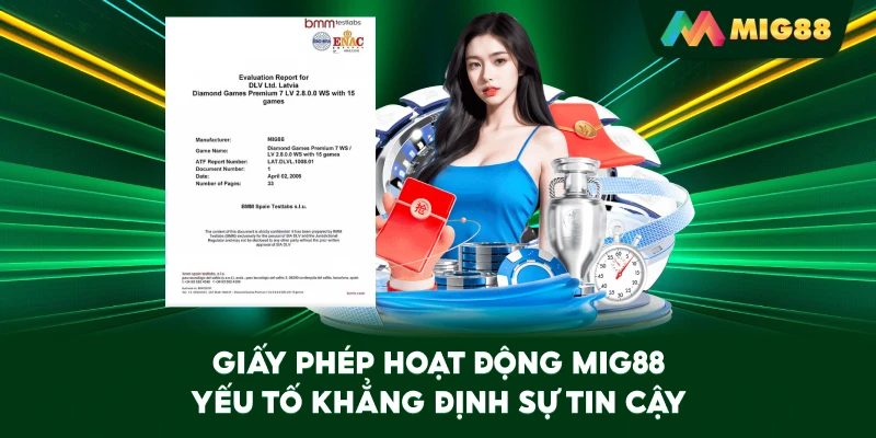 Giấy Phép Hoạt Động MIG88 – Yếu tố khẳng định sự tin cậy